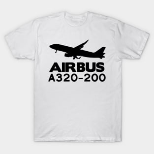 Airbus A320-200 Silhouette Print (Black) T-Shirt